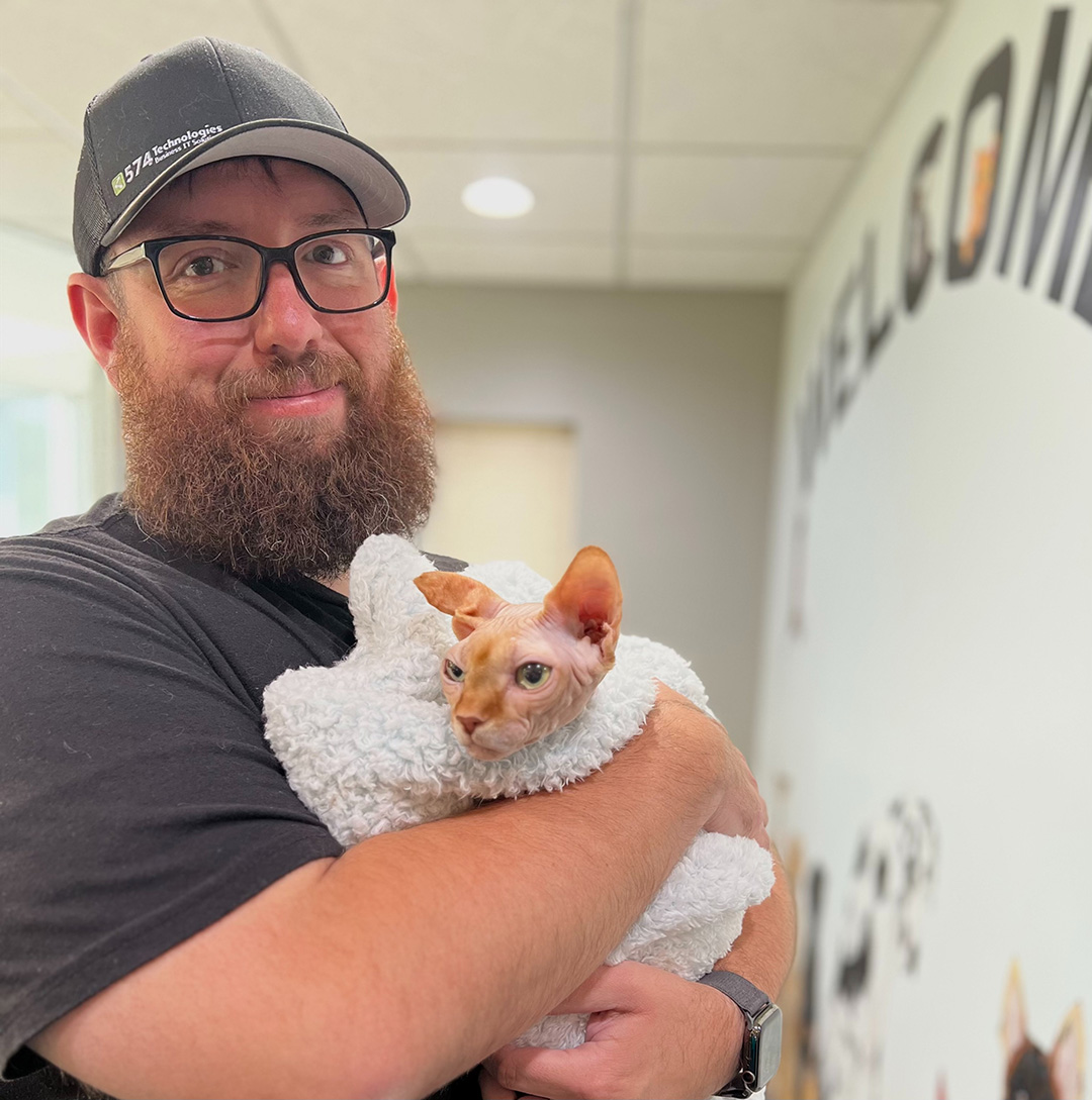 Ariel Askren holding a cat